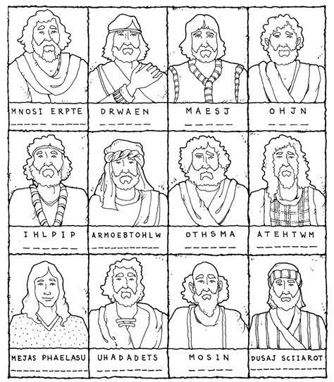 printable pictures of the 12 disciples
